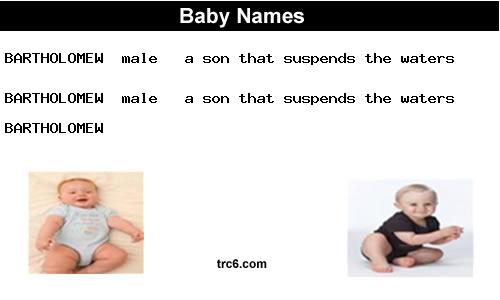 bartholomew baby names
